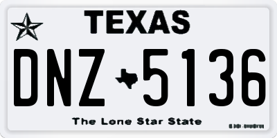 TX license plate DNZ5136