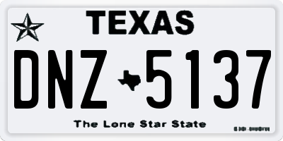 TX license plate DNZ5137