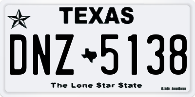 TX license plate DNZ5138
