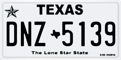 TX license plate DNZ5139