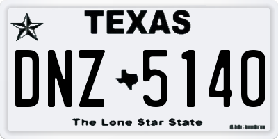 TX license plate DNZ5140