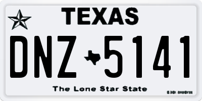 TX license plate DNZ5141
