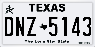 TX license plate DNZ5143