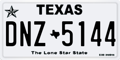 TX license plate DNZ5144