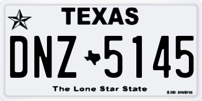 TX license plate DNZ5145