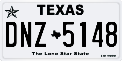 TX license plate DNZ5148