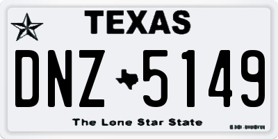 TX license plate DNZ5149