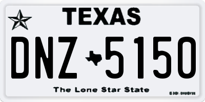 TX license plate DNZ5150
