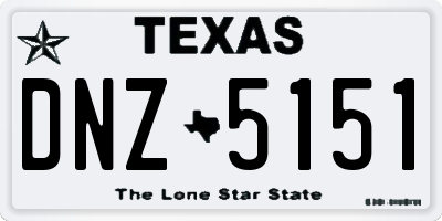 TX license plate DNZ5151