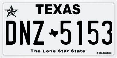 TX license plate DNZ5153