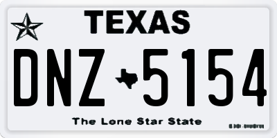TX license plate DNZ5154