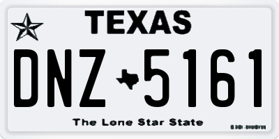 TX license plate DNZ5161