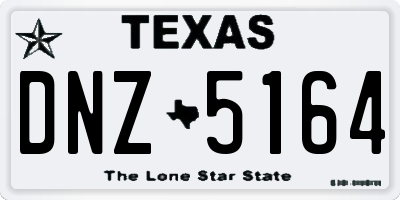 TX license plate DNZ5164