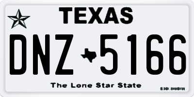 TX license plate DNZ5166
