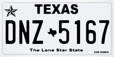 TX license plate DNZ5167
