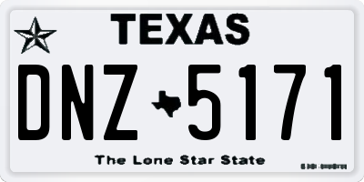 TX license plate DNZ5171