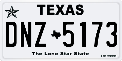 TX license plate DNZ5173