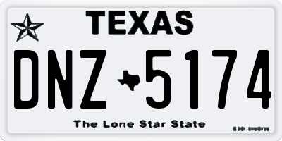 TX license plate DNZ5174