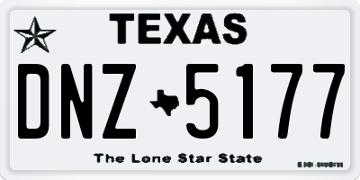 TX license plate DNZ5177