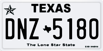 TX license plate DNZ5180