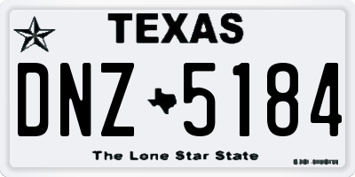 TX license plate DNZ5184