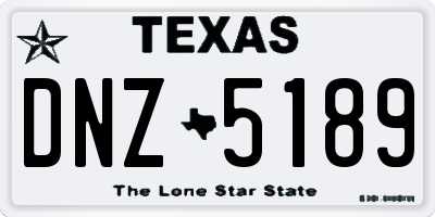 TX license plate DNZ5189