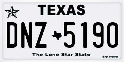 TX license plate DNZ5190