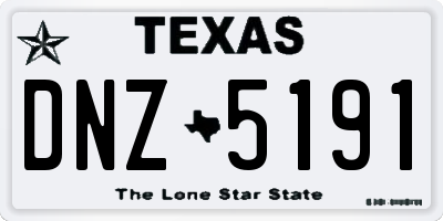 TX license plate DNZ5191