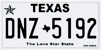 TX license plate DNZ5192