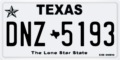 TX license plate DNZ5193