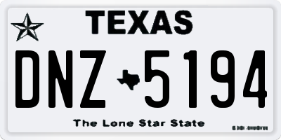 TX license plate DNZ5194