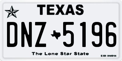 TX license plate DNZ5196