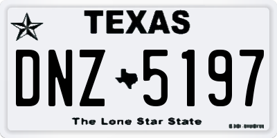 TX license plate DNZ5197