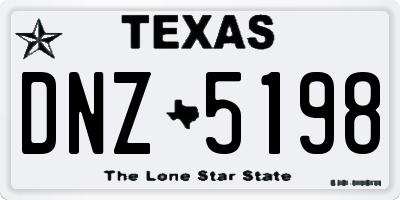 TX license plate DNZ5198