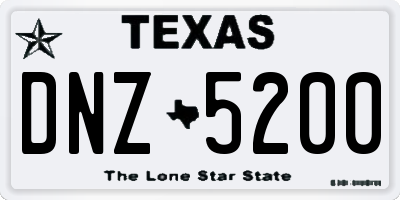 TX license plate DNZ5200
