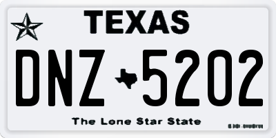 TX license plate DNZ5202