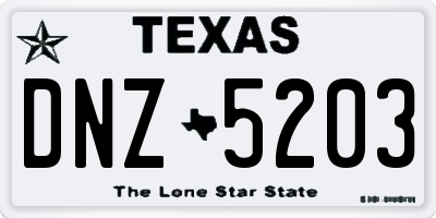 TX license plate DNZ5203