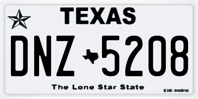 TX license plate DNZ5208