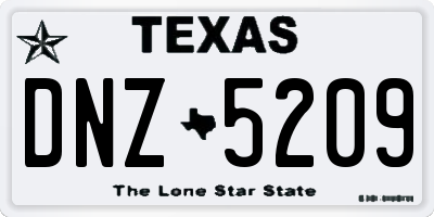 TX license plate DNZ5209