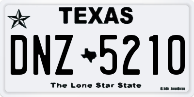 TX license plate DNZ5210