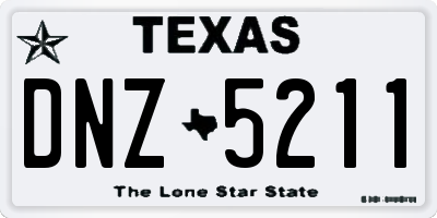 TX license plate DNZ5211