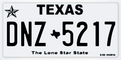 TX license plate DNZ5217