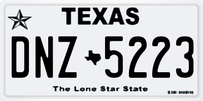 TX license plate DNZ5223