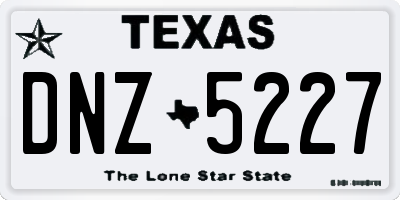 TX license plate DNZ5227