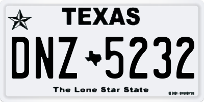 TX license plate DNZ5232