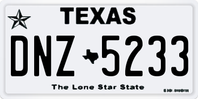 TX license plate DNZ5233