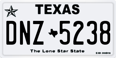 TX license plate DNZ5238