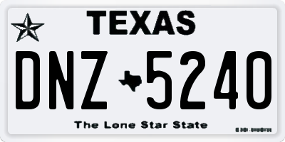 TX license plate DNZ5240