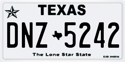 TX license plate DNZ5242