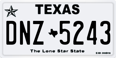 TX license plate DNZ5243